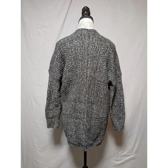 Croft & Barrow Gray Marled Knit Sweater Open Front Cardigan Cozy Women's Medium - Picture 4 of 8